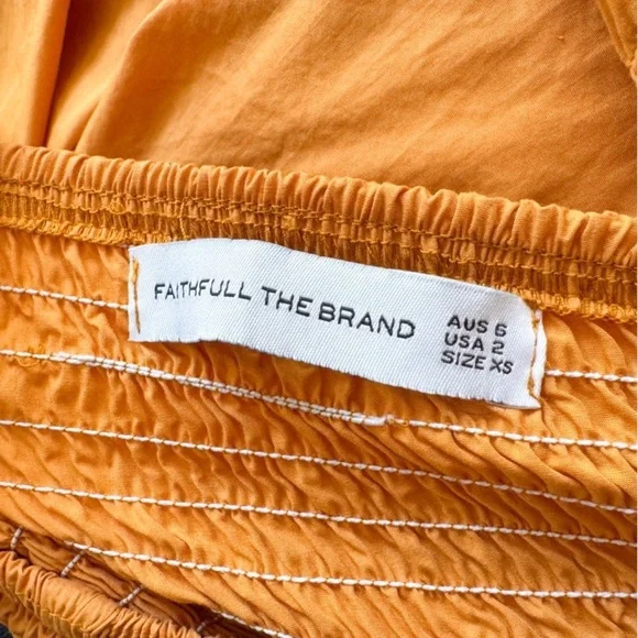 FAITHFULL THE BRAND • Deva Midi Dress In Plain Orange • XS - Picture 7 of 10